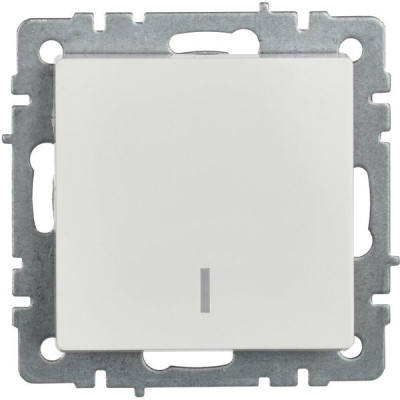 Выключатель с/у 1-кл 10А, IP20, с подсветкой, IEK BRITE [BR-V10-1-10-K01] белый