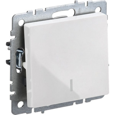 Выключатель с/у 1-кл 10А, IP20, с подсветкой, IEK BRITE [BR-V10-1-10-K01] белый
