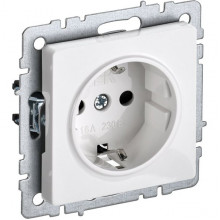 Розетка с/у 2P+E 16A, IP20, в сборе со шторками, IEK BRITE [BR-R14-16-K01] белый