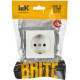 Розетка с/у 2P+E 16A, IP20, в сборе со шторками, IEK BRITE [BR-R14-16-K01] белый