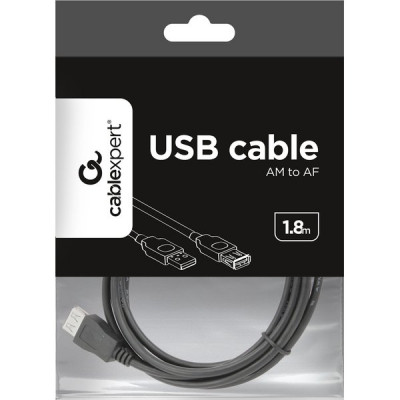 Кабель USB2.0 AM - AF удлинитель, 1.8м, Cablexpert [CCP-USB2-AMAF-6]