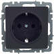 Розетка с/у 2P+E 16A, IP20, IEK BRITE [BR-R11-16-K53] графит [10]