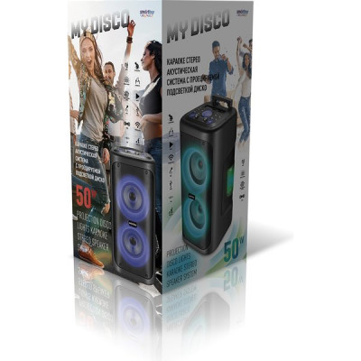 Колонка SmartBuy MY DISCO, BT, MP3, FM-радио, ДИСКО-RGB, микрофон, 50 Вт [SBS-5350]