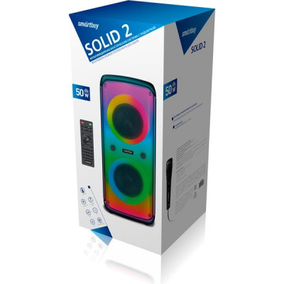 Колонка SmartBuy SOLID 2, BT, MP3, FM-радио, микрофон, ПДУ, 50 Вт [SBS-5540]