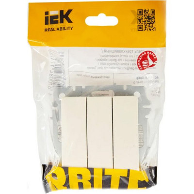 Выключатель с/у 3-кл 10А, IP20, IEK BRITE [BR-V30-0-10-K36] жемчуг