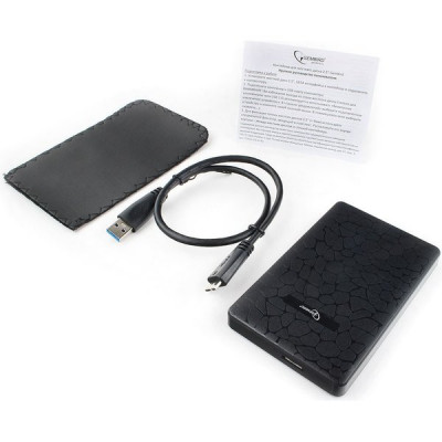 Бокс HDD 2.5'' Gembird, пластик корпус, USB 3.0 - SATA, черный, [EE2-U3S-30P]