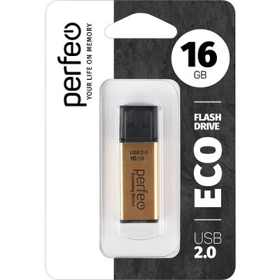 Накопитель USB Flash 16Gb Perfeo E03 Gold