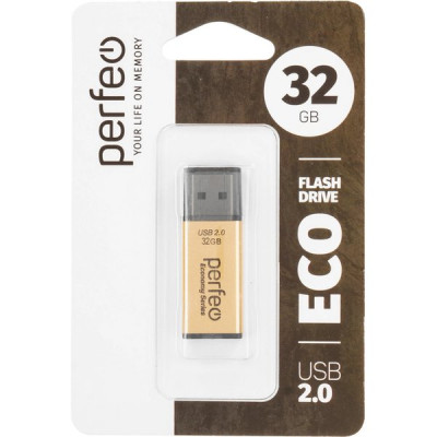 Накопитель USB Flash 32Gb Perfeo E03 Gold
