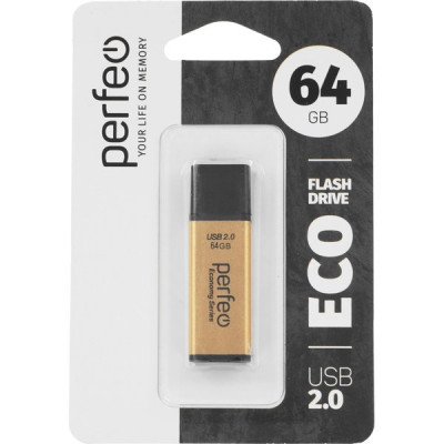 Накопитель USB Flash 64Gb Perfeo E03 Gold