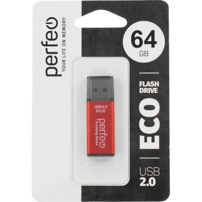 Накопитель USB Flash 64Gb Perfeo E03 Red