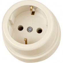 Розетка о/у 2P+E 16А, бакелит, TDM Ретро [SQ1806-0528] сл.кость
