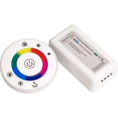 Контроллер ленты LED RGB 12/24В MAX 18А, радио пульт сенсорный круг [4L-RGB-RF-SENS-18A Circular] wh