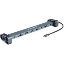Переходник USB Type-C - 3xUSB3.1, Type-C PD87W, Jack 3.5, SD/TF, HDMI, RJ45, Gembird [UHB-D5]