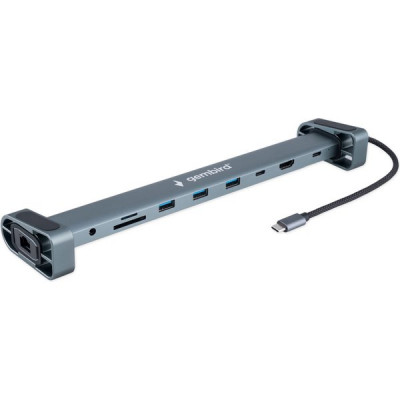 Переходник USB Type-C - 3xUSB3.1, Type-C PD87W, Jack 3.5, SD/TF, HDMI, RJ45, Gembird [UHB-D5]