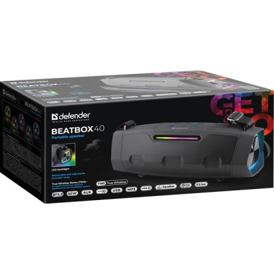 Колонка DEFENDER BEATBOX 25, 25W, портативная, BT/FM/USB/TF/AUX/TWS [65325]