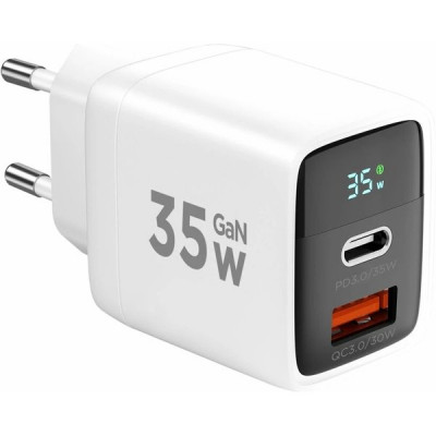 Зарядное устройство Cablexpert, 35Вт GaN, QC4.0/PD3.0, 1хUSB, 1хType-C [MP3A-PC-52] белый