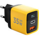 Зарядное устройство Cablexpert, 35Вт GaN, QC3.0/PD3.0, 1хUSB, 1хType-C [MP3A-PC-53] желтый