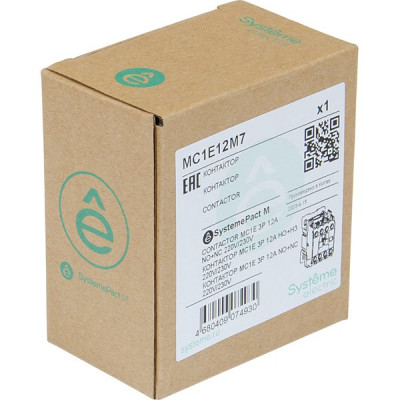 Контактор MC1E 3P MC1E12M7 12A НО+НЗ 220V/230V 50/60ГЦ Systeme Electric