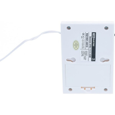 Звонок проводной, 25 мелодии, кнопка IP30, 2х1.5В АА, TDM ЗПБ-11/2-25М [SQ1901-0015]