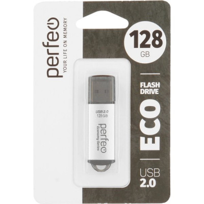 Накопитель USB Flash 128Gb Perfeo E01 Silver