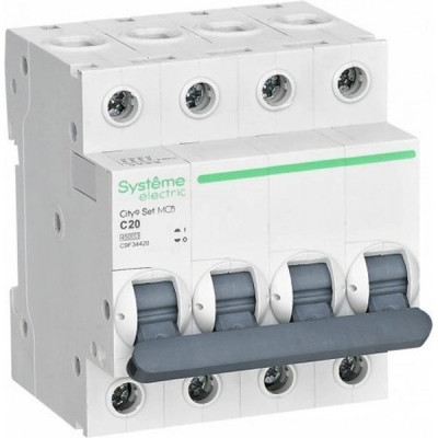 Выключатель автоматический 4п C  20А 4,5кА, Systeme Electric City9 [C9F34420][3]