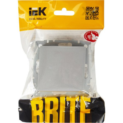 Переключатель с/у 1-кл 10А, IP20, IEK BRITE [BR-V12-0-10-K47] алюминий