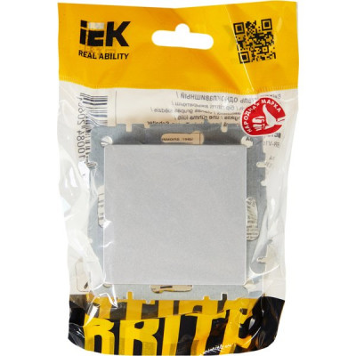 Выключатель с/у 1-кл 10А, IP20, IEK BRITE [BR-V10-0-10-K47] алюминий