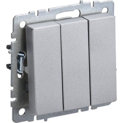 Выключатель с/у 3-кл 10А, IP20, IEK BRITE [BR-V30-0-10-K47] алюминий