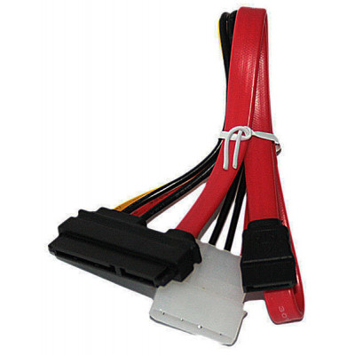 Кабель SATA, 35см интерфейсный + 15см питание на одной планке Cablexpert [CC-SATA-C1]