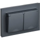 Розетка с/у 2x2P+E 16A, IP20, в сборе, со шторками и крышкой, IEK BRITE [BR-R26-16-44-K53-F] графит