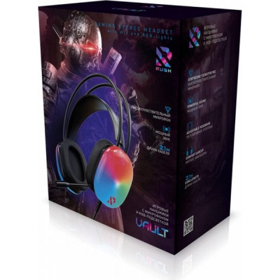 Гарнитура SmartBuy VAULT, 50мм динамики, RGB-подсветка, рег.громкости, черная [SBHG-9770]