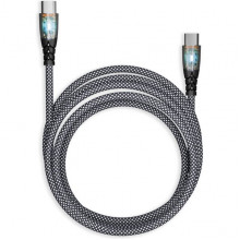 Кабель Type-C - Type-C, 1.0м, 3A, прозрачные наконечники, SmartBuy [IK-3112FCTRANSP-BLACK] черный