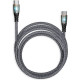 Кабель Type-C - Type-C, 1.0м, 3A, прозрачные наконечники, SmartBuy [IK-3112FCTRANSP-BLACK] черный