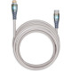 Кабель Type-C - Lightning, 1.0м, 3A, прозрачные наконечники, SmartBuy [IK-12-PDTRANSP-GRAY]