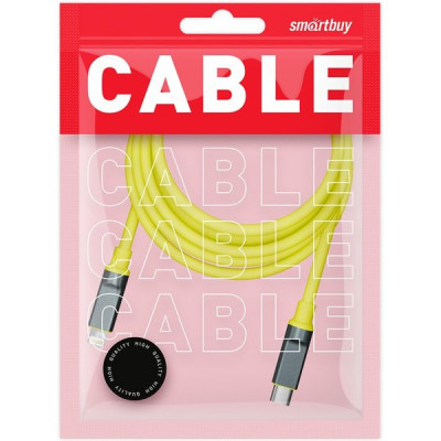 Кабель Type-C - Lightning, 1.0м, 3A, супертолстый, SmartBuy [IK-12-PDBOLD-YELLOW]