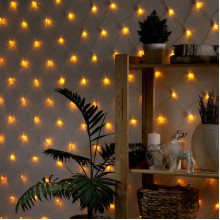 Гирлянда Сетка 1,6*1,6м, прозр., 144LED, контрол., 8 режимов, ЖЕЛТЫЙ, Luazon [1585750]