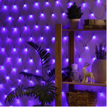 Гирлянда Сетка 1,6*1,6м, темная, 144LED, контрол., 8 режимов, СИНИЙ, Luazon [1585743]