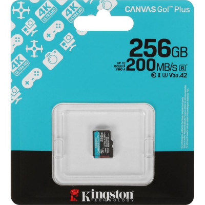 Карта памяти Micro SDXC 256Gb Kingston Class 10 Canvas Go! Plus UHS-I U3 V30 A2 без [SDCG4/256GBSP]