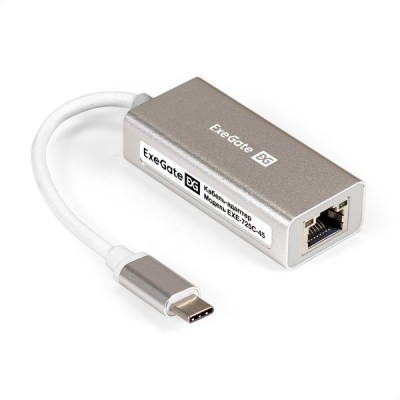 Кабель-адаптер ExeGate EXE-725C-45 Type C -> RJ45 100/1000/2500 Мбит/с, 10см [296216]