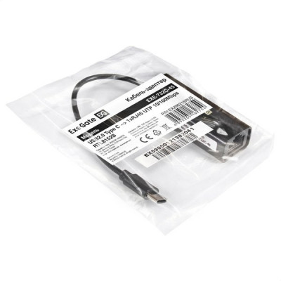 Кабель-адаптер ExeGate EXE-732C-45 Type C -> RJ45 10/100 Мбит/с, 10см [296215]