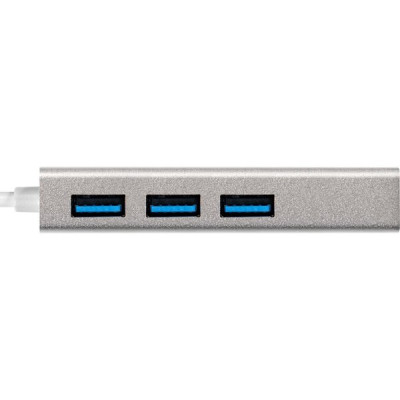 Кабель-адаптер ExeGate EXE-77U3T-45 USB3.0 -> RJ45 10/100/1000 Мбит/с, 10см + 3*USB3.0 [294185]