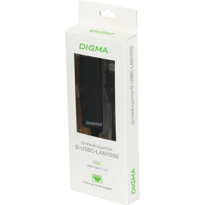 Кабель-адаптер Digma D-USBC-LAN1000 Type C -> RJ45 10/100/1000 Мбит/с, 10см