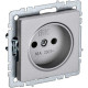Розетка с/у 2P 10A, IP20, IEK BRITE [BR-R10-10-K47] алюминий