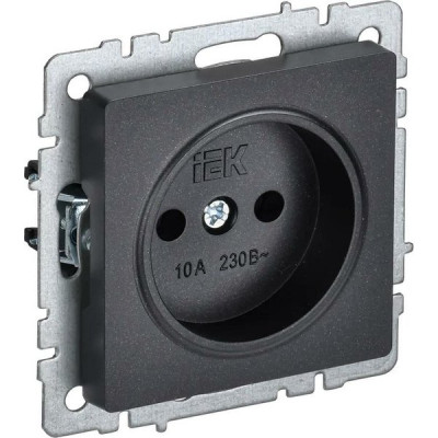 Розетка с/у 2P 10A, IP20, IEK BRITE [BR-R10-10-K02] черный