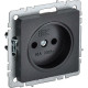 Розетка с/у 2P 10A, IP20, IEK BRITE [BR-R10-10-K02] черный
