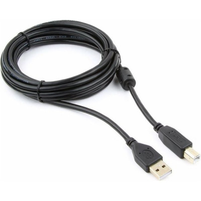 Кабель USB2.0 AM - BM, 3м, экран, ферр. фильтры, Cablexpert [CCF-USB2-AMBM-10] черный