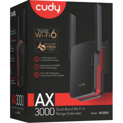 Точка доступа Cudy RE3000 AX3000 Wi-Fi черный