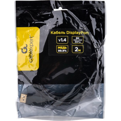 Кабель DisplayPort (M)-DisplayPort (M) 2.0м, v1.4, 8К, медь, тройной экран, Cablexpert [CC-DP8K-2M]