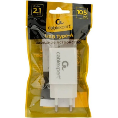 Зарядное устройство Cablexpert, 10.5Вт, 2.1А, 1хUSB [MP3A-PC-68] белый