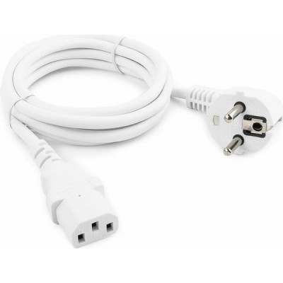 Кабель питания 1,8м системный блок, Schuko-C13, 6А, белый, с зазем., Cablexpert [PC-186W]